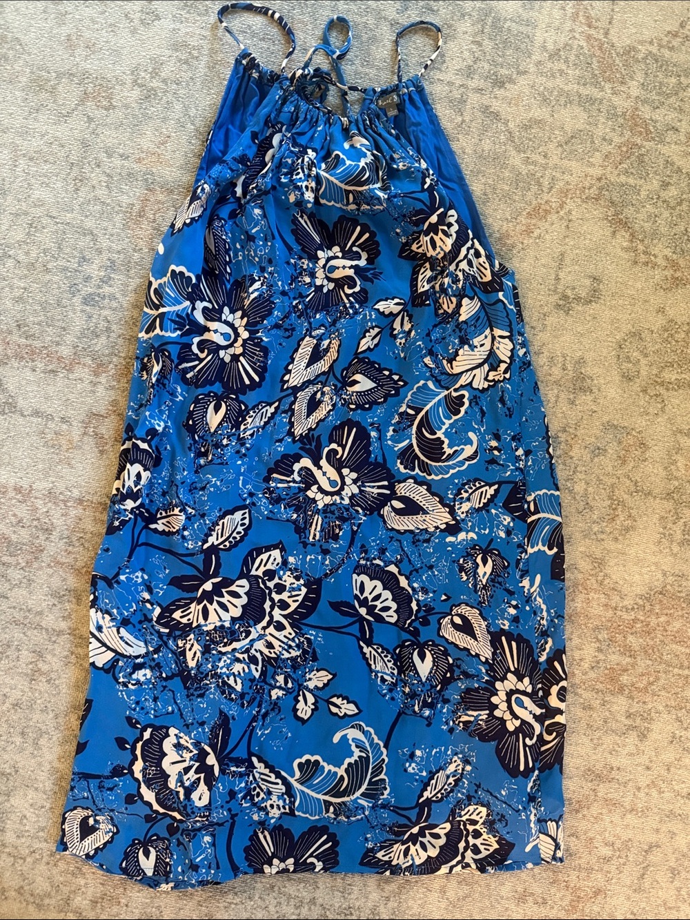 Michael Stars Royal Blue Floral Halter Dress